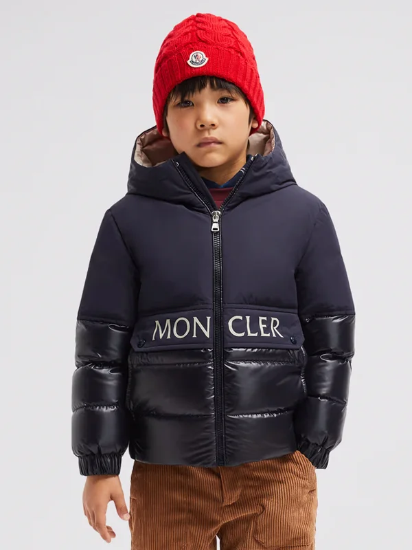 Retro Design Moncler Enfant Boys Down Padded Andres Jacket in Navy