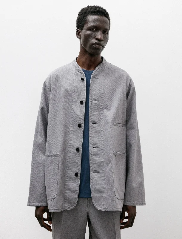High-end Sense Denim No Collar Jacket Gray
