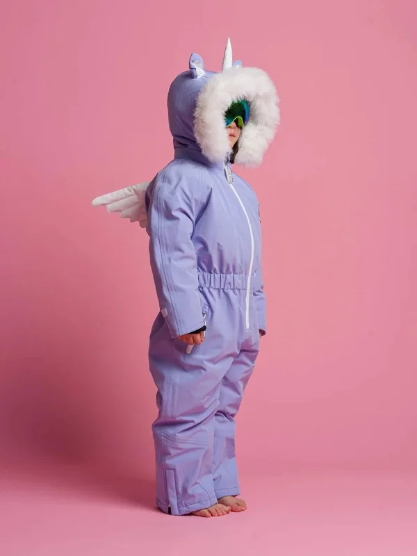 Breathable Design Roarsome Girls Sparkle The Unicorn Snowsuit in Purple