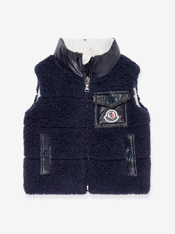 High Street Design Moncler Enfant Baby Boys Down Padded Odal Gilet in Navy
