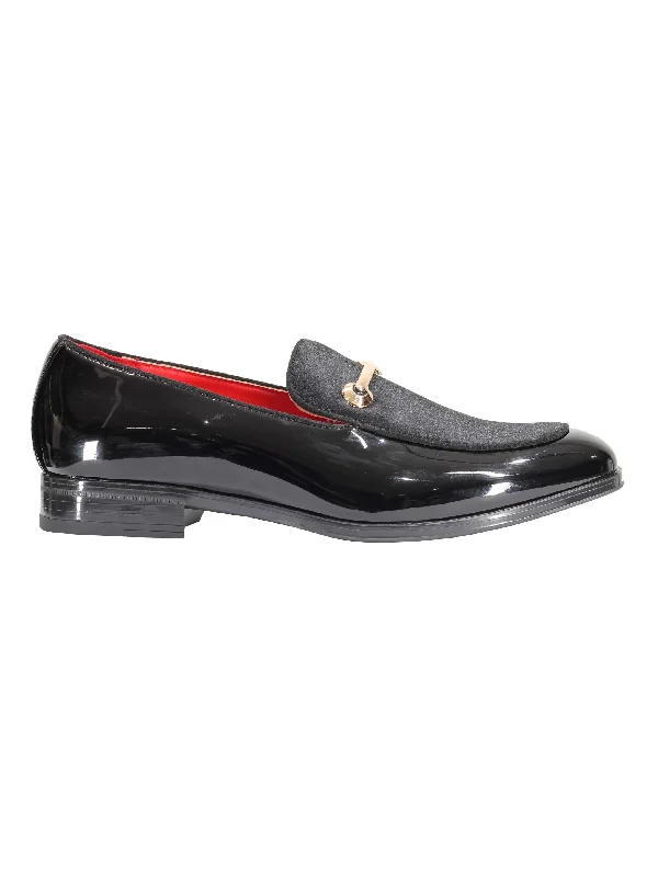 SHINY VELVET LOAFERS WITH BUCKLE