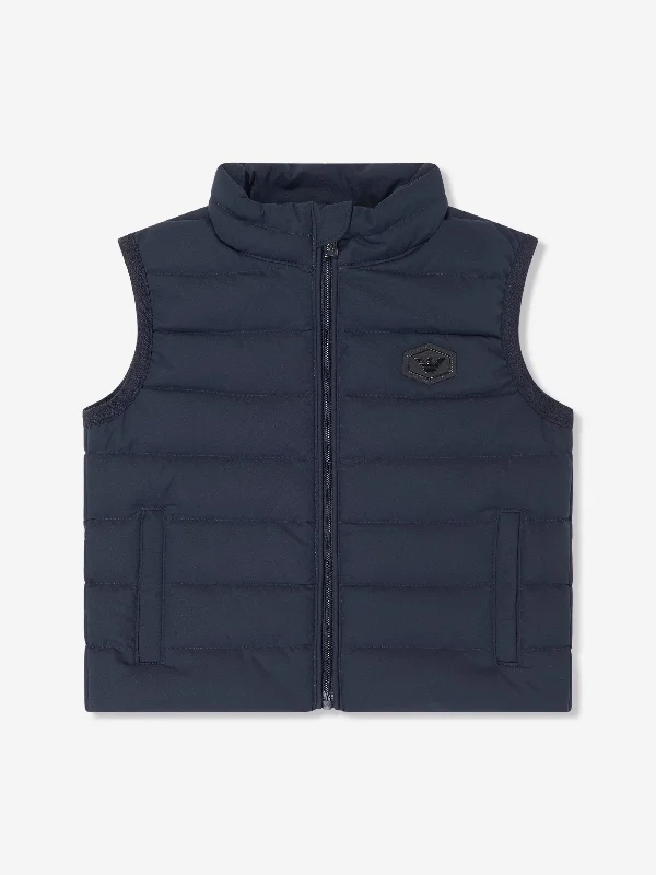 Artistic Temperament Emporio Armani Baby Boys Down Padded Gilet in Navy