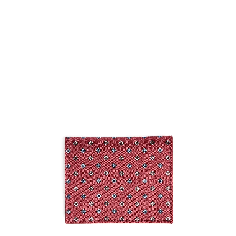 BURGUNDY LEATHER FOLDING CARD HOLDER