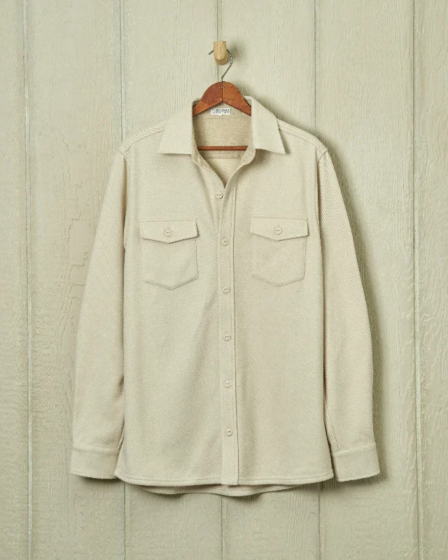 Luxury Fashion Fleece Overshirt in Sand