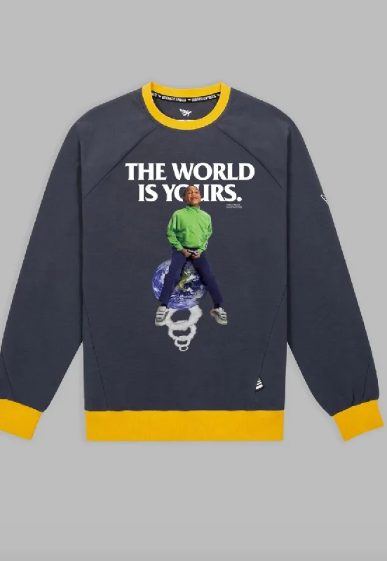 Paper Plane Crewneck- The World Is Yours