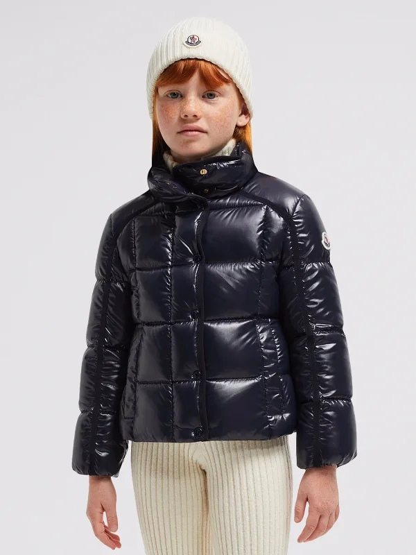 Minimal Style Moncler Enfant Girls Down Padded Selat Jacket in Navy