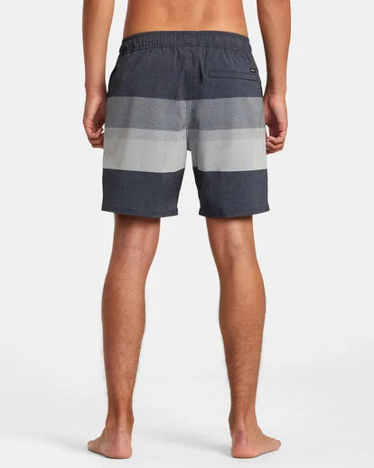 RVCA WESTPORT YARNDYE ELASTIC SHORT GREY/NAVY