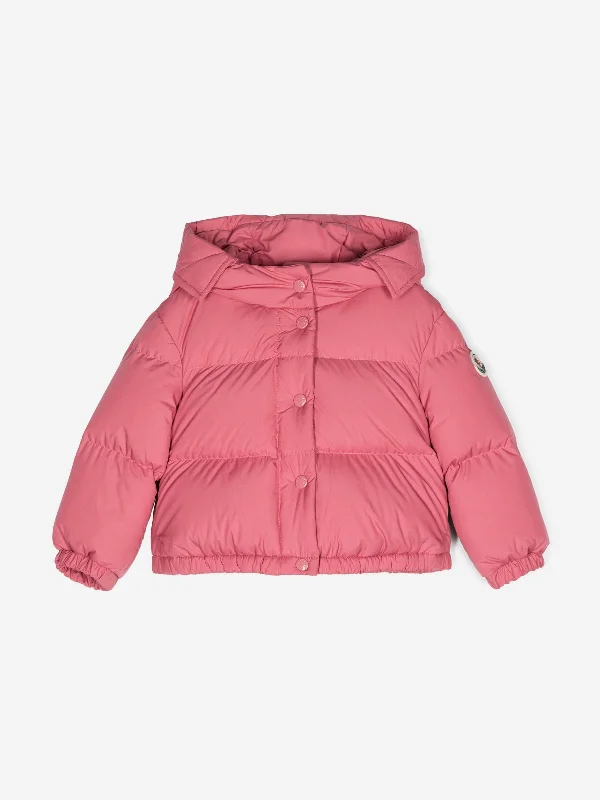 Personalized Design Moncler Enfant Baby Girls Down Padded Laurie Jacket in Pink