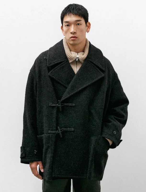 Fashion Pioneer Short Duffle Coat Black