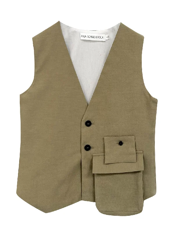 Exquisite Details PREORDER: Lirio Khaki Rags Waistcoat