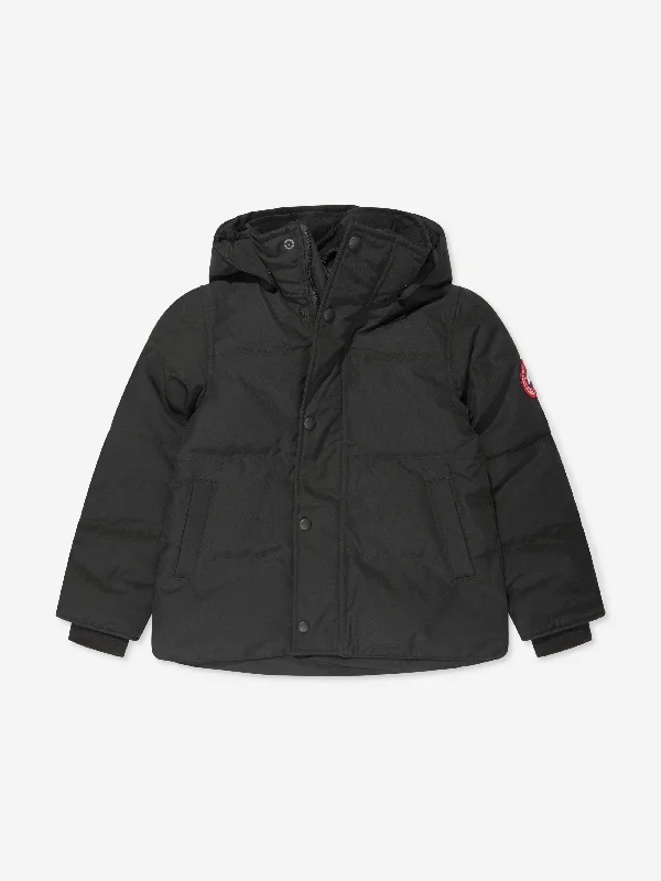 Cute Design Canada Goose Kids Snowy Owl Parka in Black