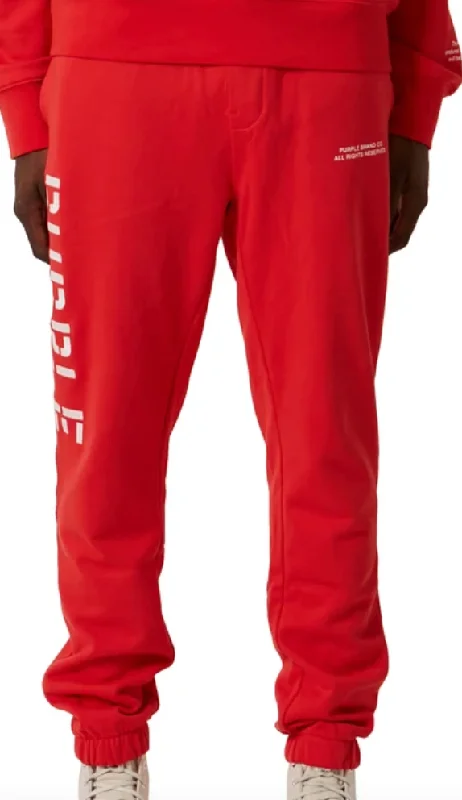 PURPLE BRAND - FRENCH TERRY RED LOGO JOGGERS