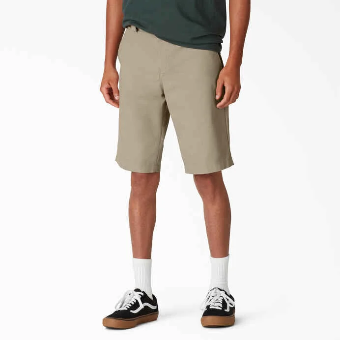 DICKIES SKATEBOARDING FLEX SLIM FIT 11” TWILL SHORTS DESERT SAND