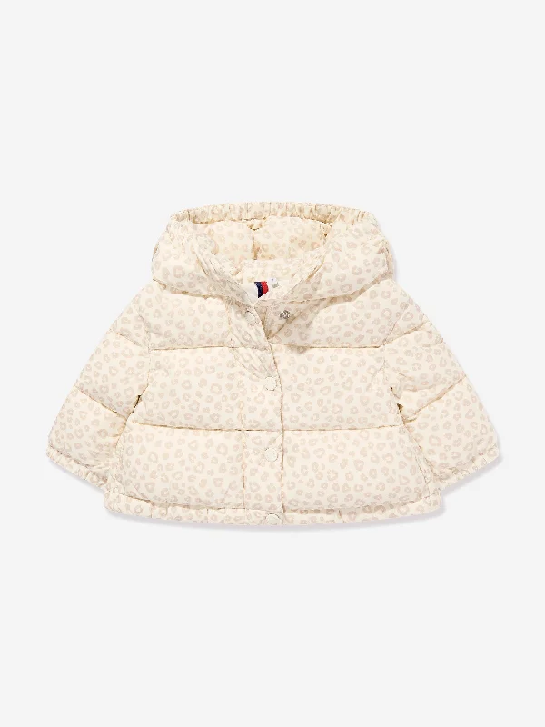 Celebrity Must-have Moncler Enfant Baby Girls Down Padded Tessa Jacket in Beige