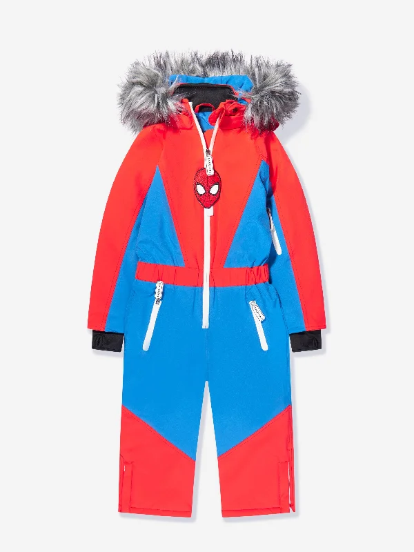 Trendy And Casual Roarsome Boys Spiderman Ski Suit in Red