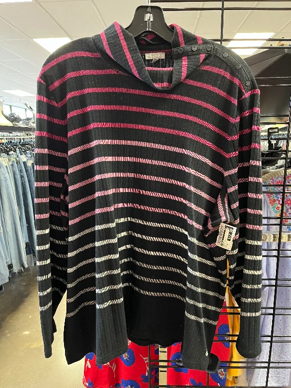 Classic Series Top Long Sleeve By Talbots In Striped Pattern, Size: 3x
