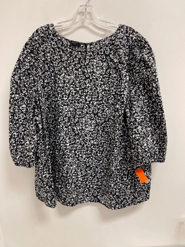 Top Long Sleeve By Talbots In Grey, Size: 3x