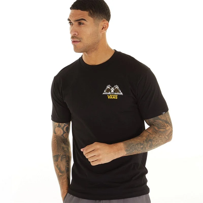 Exquisite Details Vans Mens Circle Sidestripe Graphic T-Shirt Black