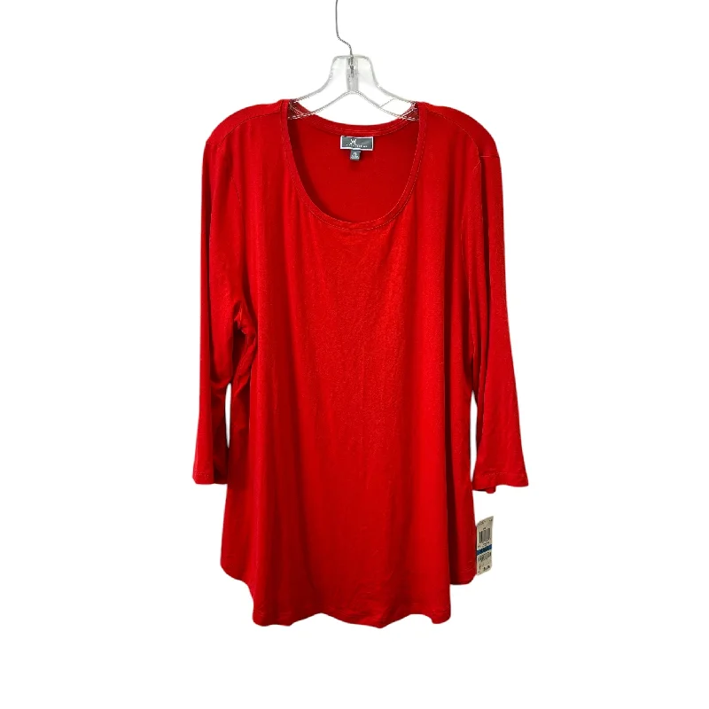 Top Ls Basic By Jm Collections In Red, Size:Xl