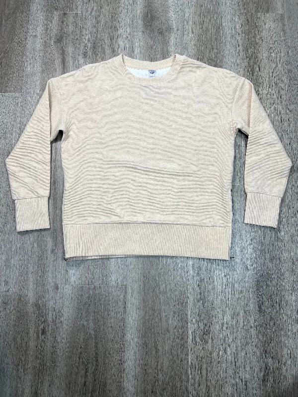 Athletic Top Long Sleeve Crewneck By Te Verde In Cream, Size: S