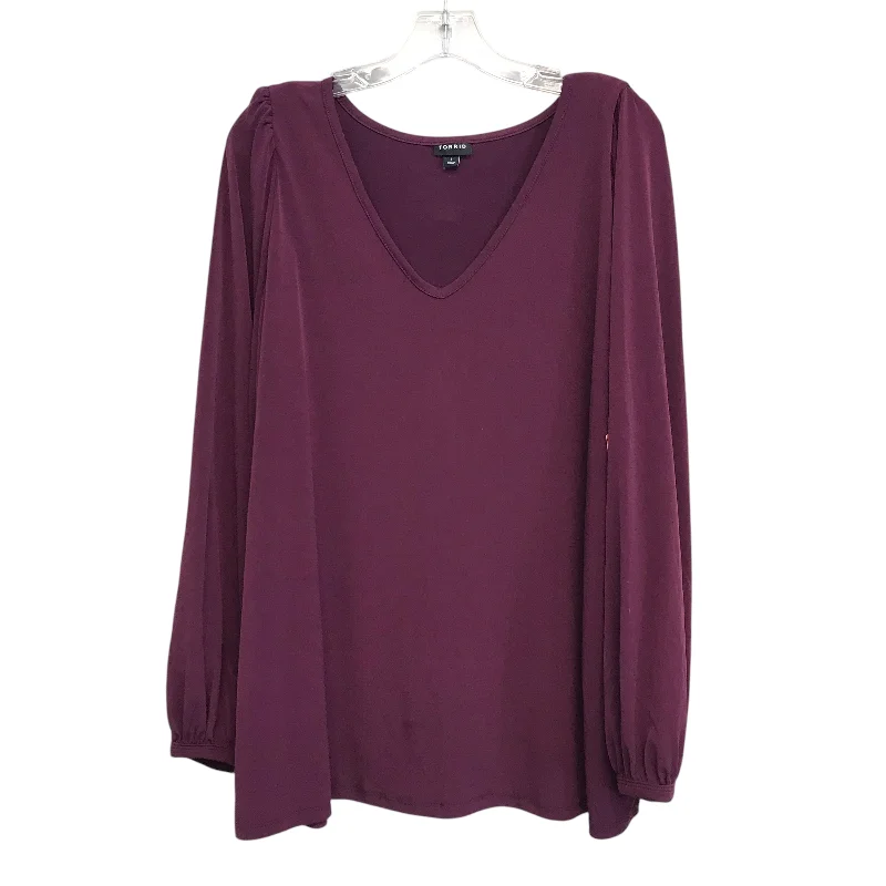 Top Ls Basic By Torrid In Maroon, Size:1X