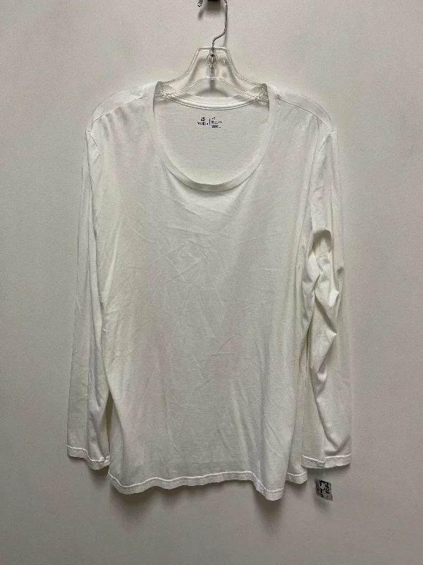 Top Long Sleeve By Susina In White, Size: 2x