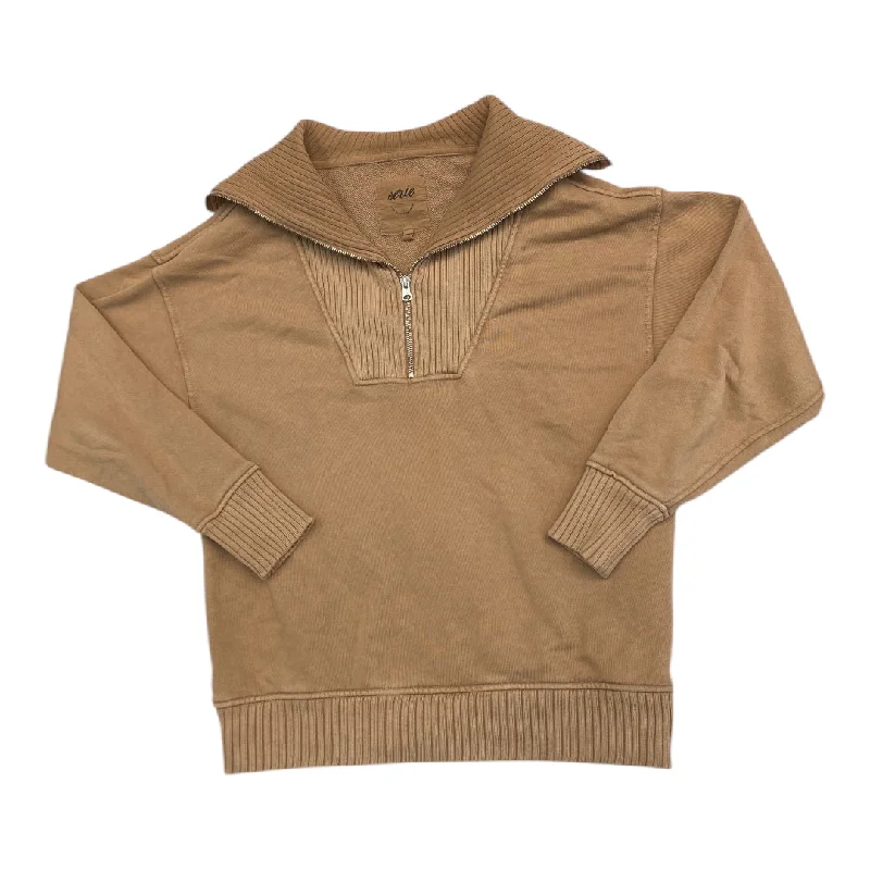 Easygoing Outfits Top Ls By Aerie In Brown, Size:Xs