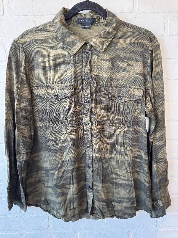 Top Long Sleeve By Sanctuary In Camouflage Print, Size: S