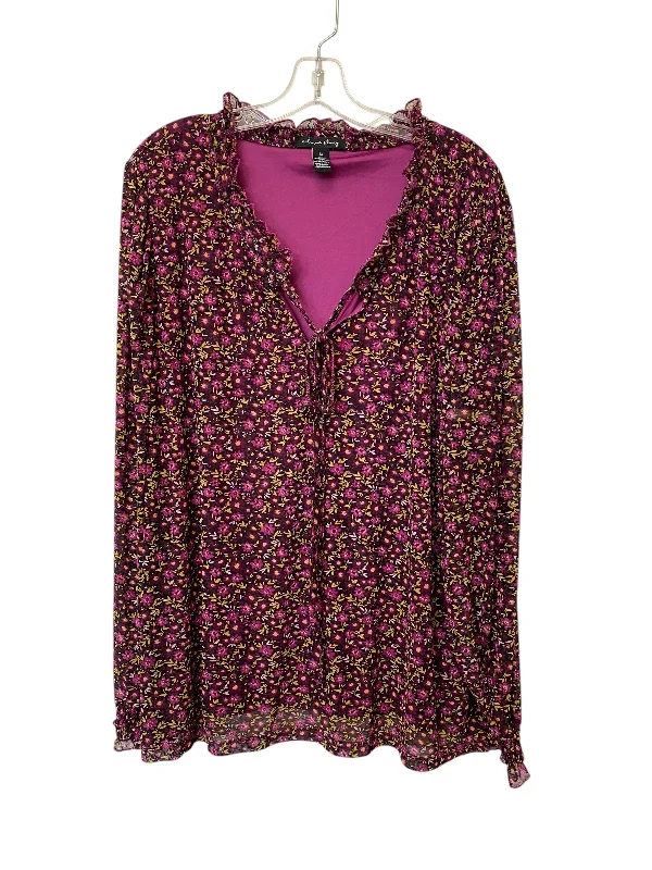 Top Long Sleeve By Clothes Mentor In Purple, Size: 2x