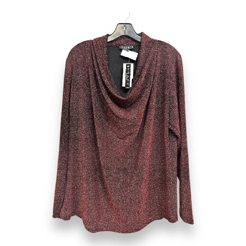 Top Long Sleeve By Grace In Red, Size: 2x