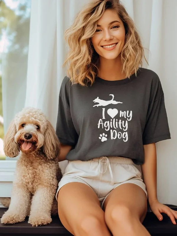 I Love My Agility Dog Comfort Colors Cotton Women's Short Sleeve Graphic T-Shirt