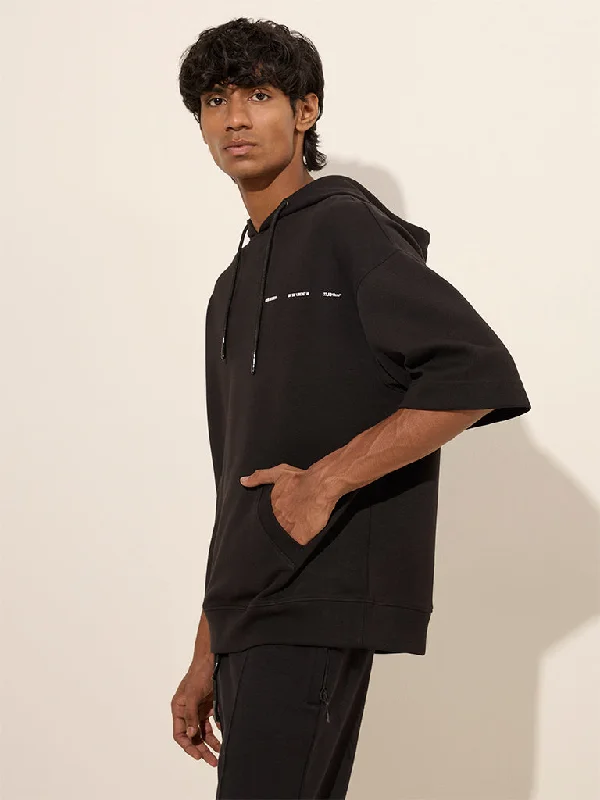 Studiofit Black Relaxed-Fit Hoodie