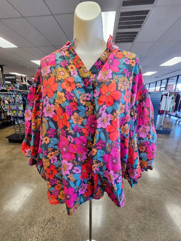 Comfortable Fitwear Top Ls By Fate In Floral Print, Size:M