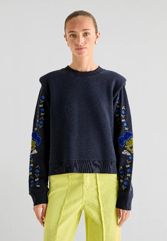 FLOWER EMB SWEATER