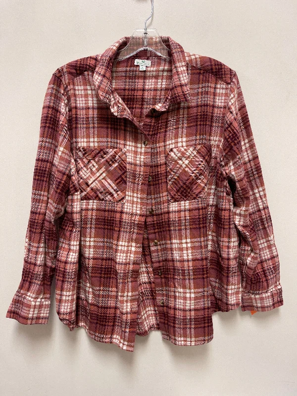 Stylish Casuals Top Long Sleeve By Dip In Orange, Size: 1x
