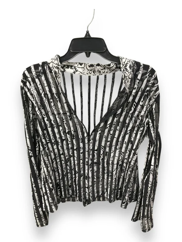 Top Long Sleeve By Clothes Mentor In Black & Silver, Size: Xl