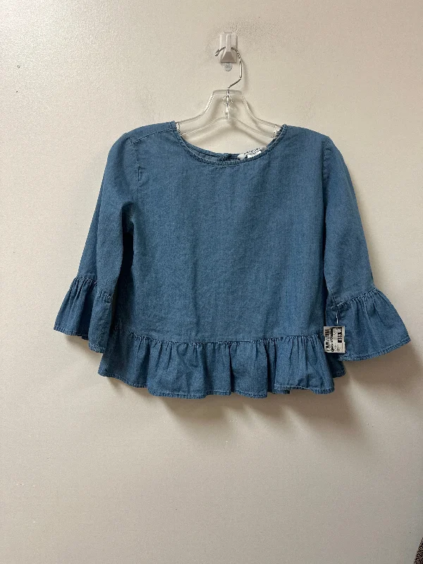 Top Long Sleeve By Clothes Mentor In Blue Denim, Size: S