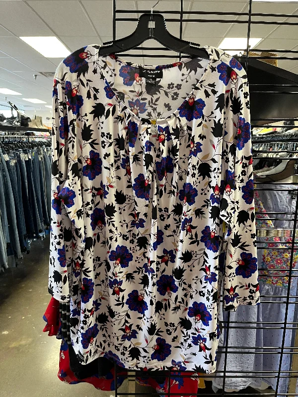 Low-key Luxury Top Long Sleeve By Liz Claiborne In Floral Print, Size: 3x