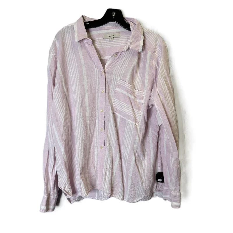 Top Long Sleeve By Loft In Striped Pattern, Size: Xl