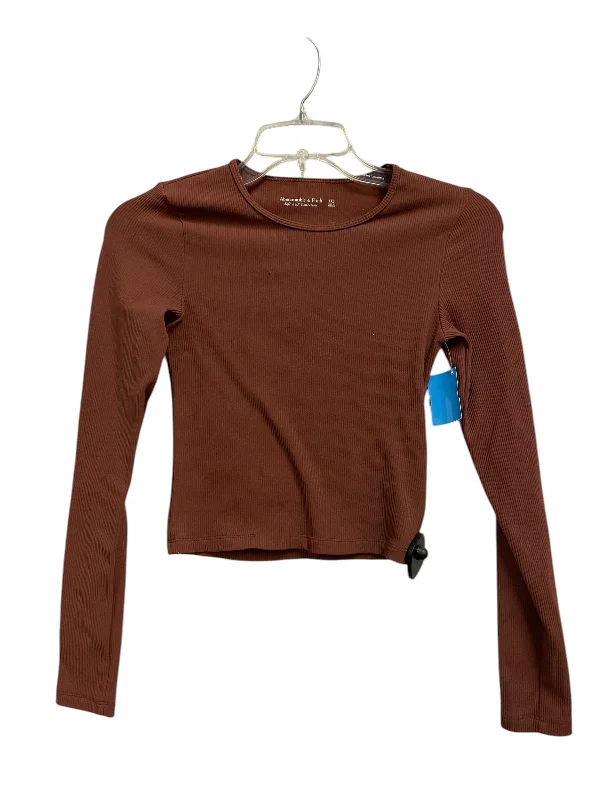 Breezy Comfort Top Long Sleeve By Abercrombie And Fitch In Mauve, Size: Xxs