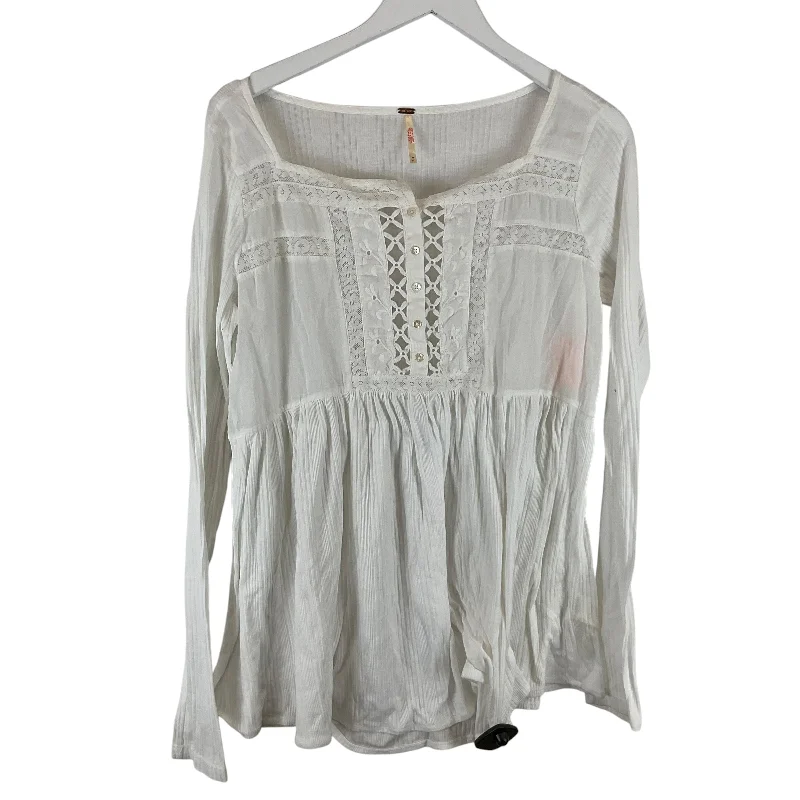 Top Long Sleeve By Free People In White, Size: M