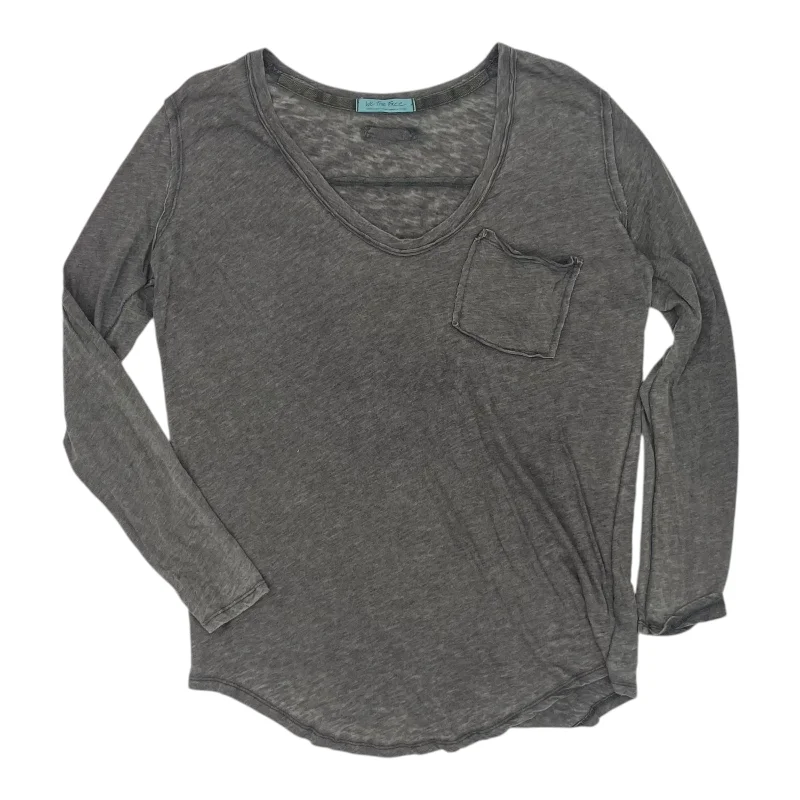 Casual Comfort Wear Top Ls By We The Free In Grey, Size:L