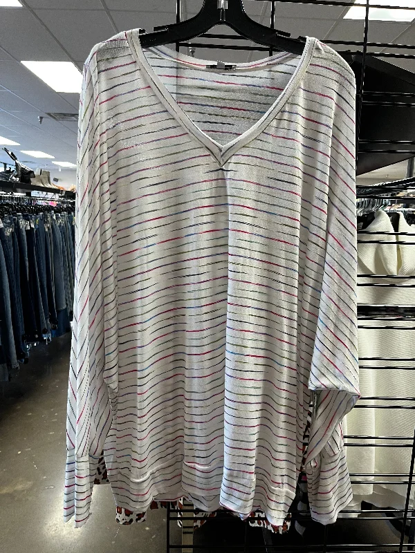 Cozy Chic Trends Top Long Sleeve By White Birch In Striped Pattern, Size: 3x