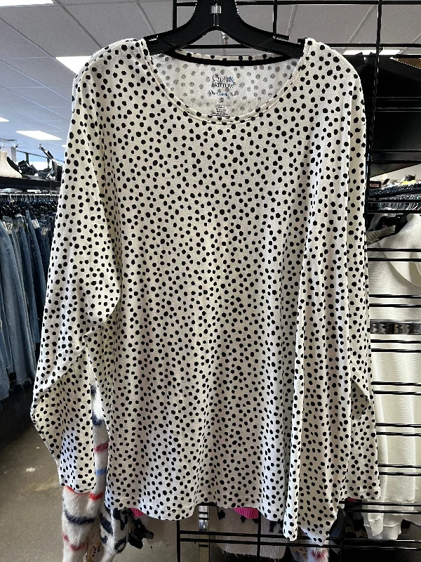 Classic Style Top Long Sleeve By Croft And Barrow In Polkadot Pattern, Size: 3x