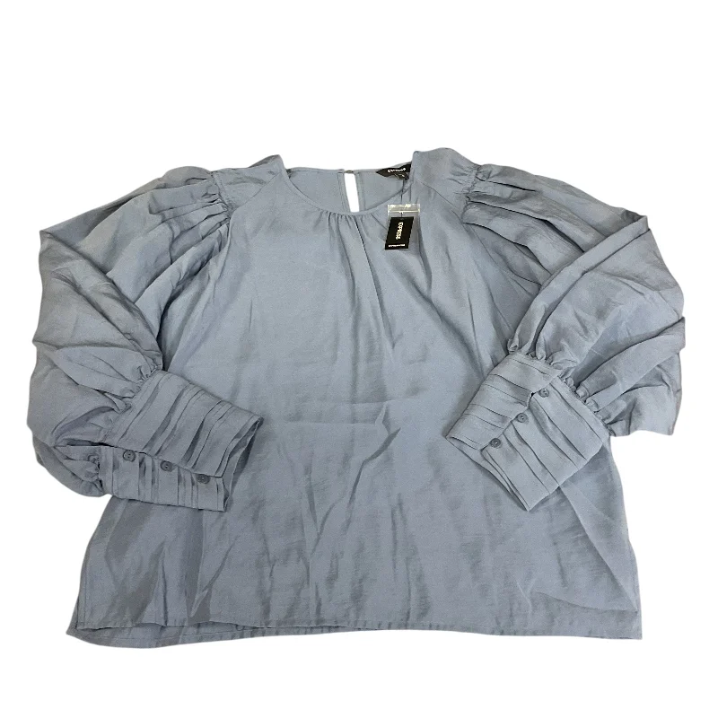 Easy Wear Chic Top Long Sleeve By Express In Blue, Size: M
