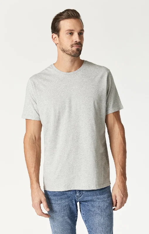 CREW NECK T-SHIRT IN LIGHT GREY MELANGE