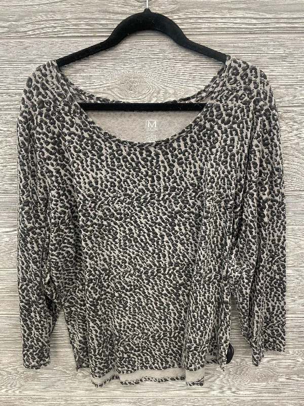 Top Long Sleeve By Massini In Animal Print, Size: 3x