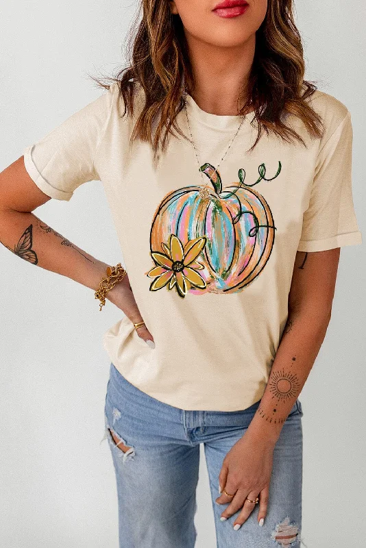 Watercolor Pumpkin Graphic T-Shirt