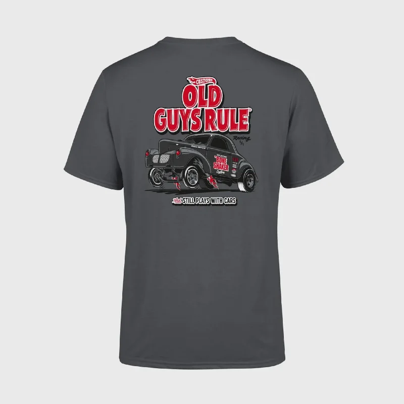 Old Guys Rule 'Still Plays With Cars' T-Shirt - Charcoal