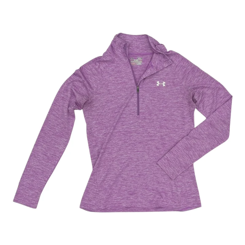 Athletic Top Ls Collar By Under Armour In Purple, Size:M